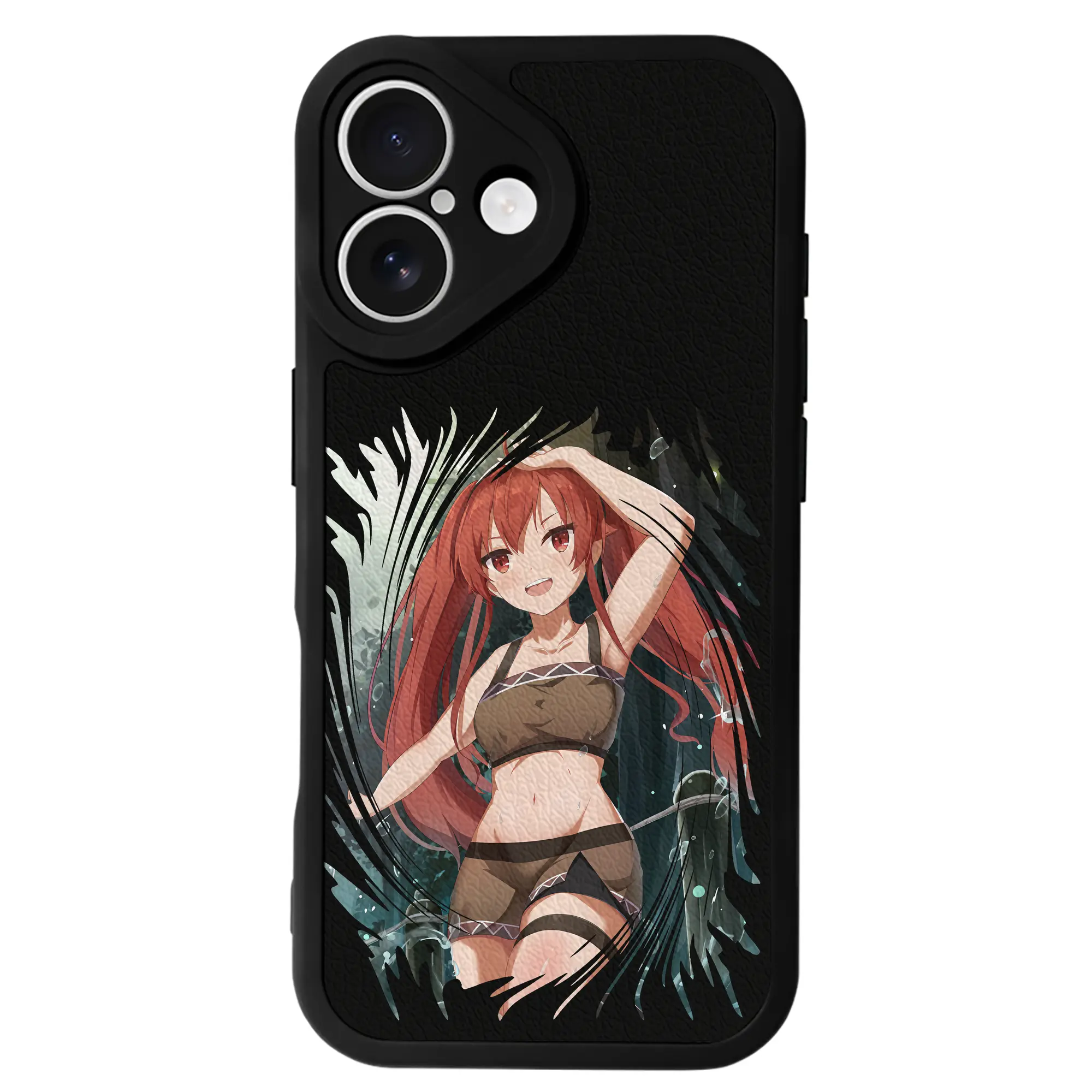 無職転生 グッズ,エリス・ボレアス・グレイラット - IPhone 16シリーズ対応 ・ シリコンスマホケース ・ レザー調 ・ 高精度フィット ・ 耐衝撃 ・ ワイヤレス充電対応 ・ 精密カット